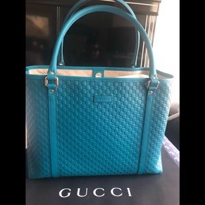 🔴SOLD!🔴 New Teal Gucci Microguccissima Tote